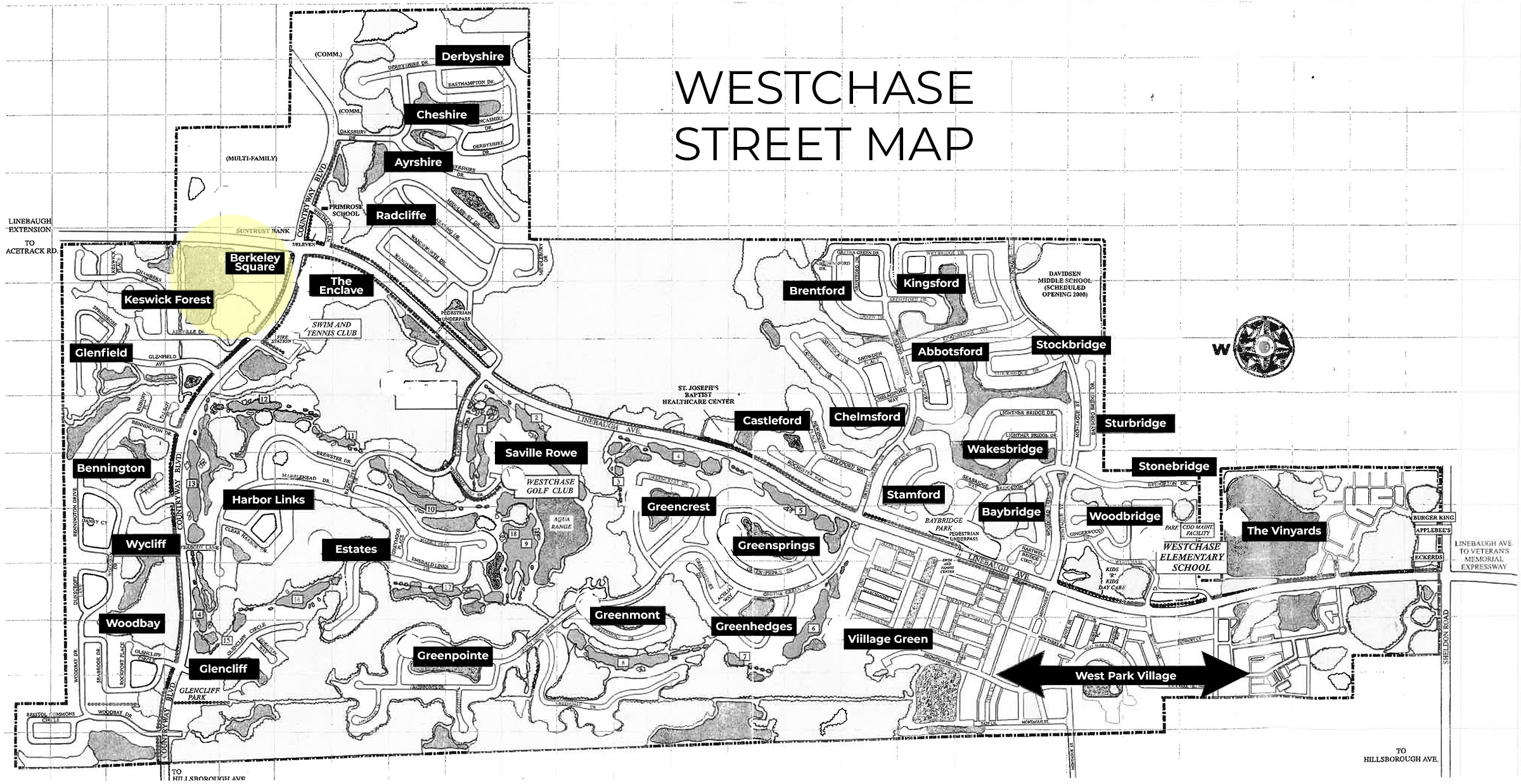Map of Berkeley Square Westchase