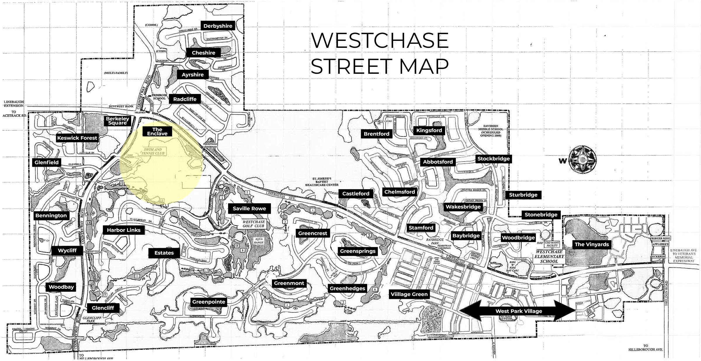 Map of The Enclave Westchase