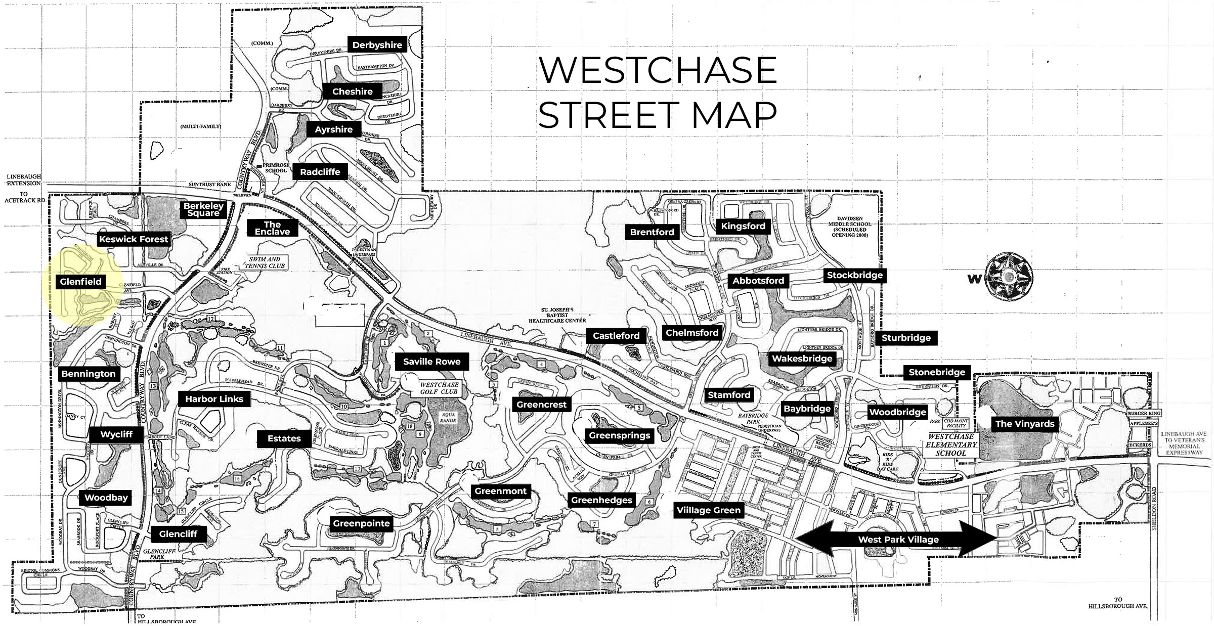 Map of Glenfield Westchase