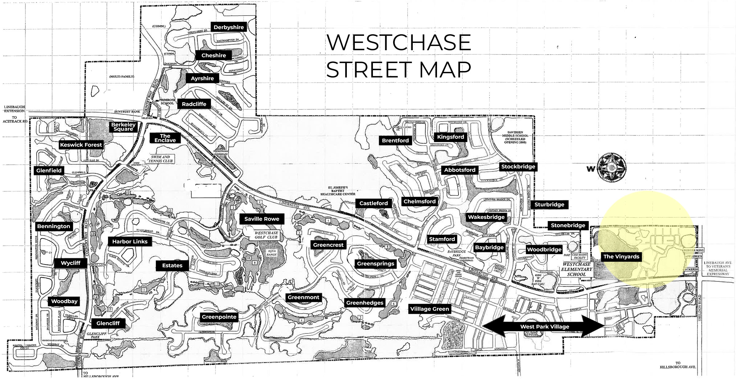 Map of The Vineyards Westchase