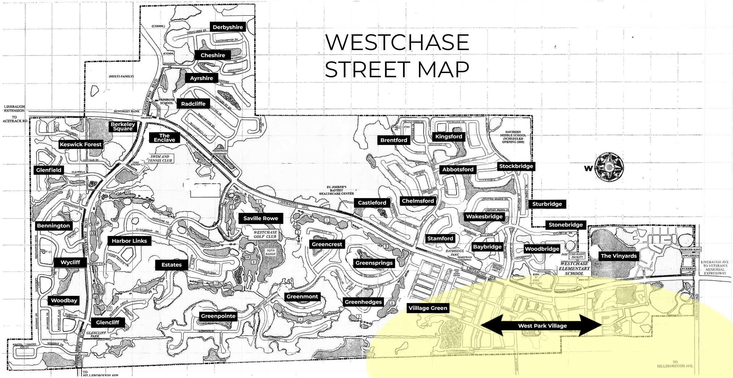 Map of West Park Village Westchase