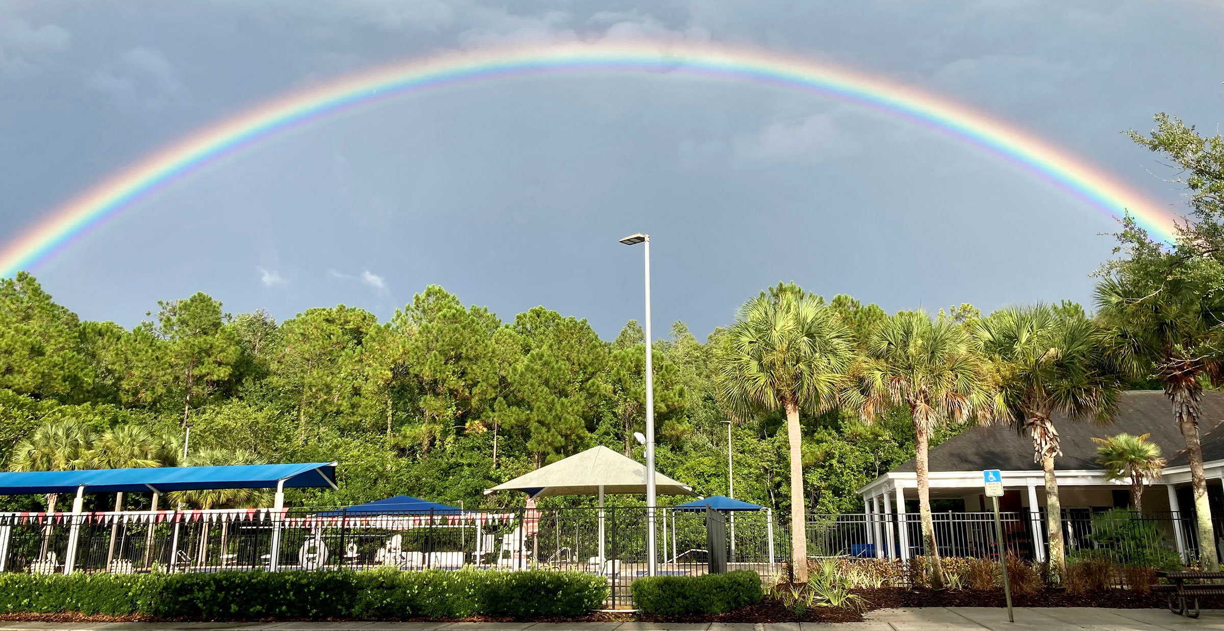 rainbow over Westchase pool